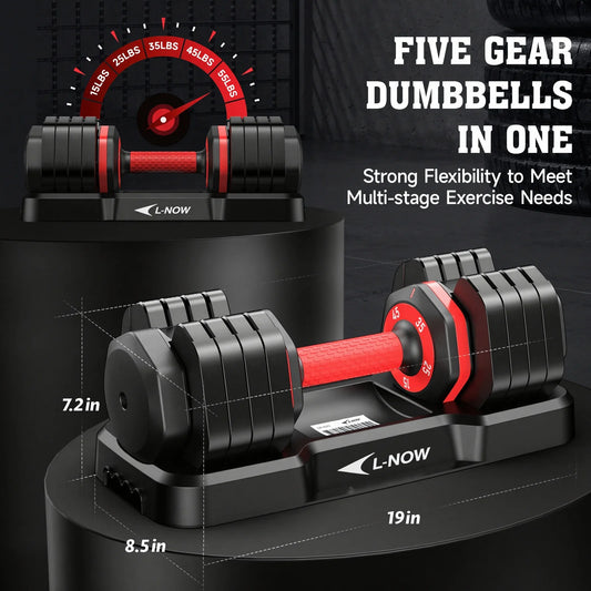 110LB Adjustable Dumbbells with High Quality Tray 15Lb to 55Lb Adjustable Dumbbell for Home Gym Exercise Equipment, Christmas Gift