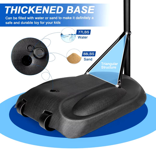 Portable Basketball Hoop System Stand Height Adjustable 7.5Ft - 9.2Ft 32 Inch Backboard Wheels for Youth Adults Indoor Outdoor