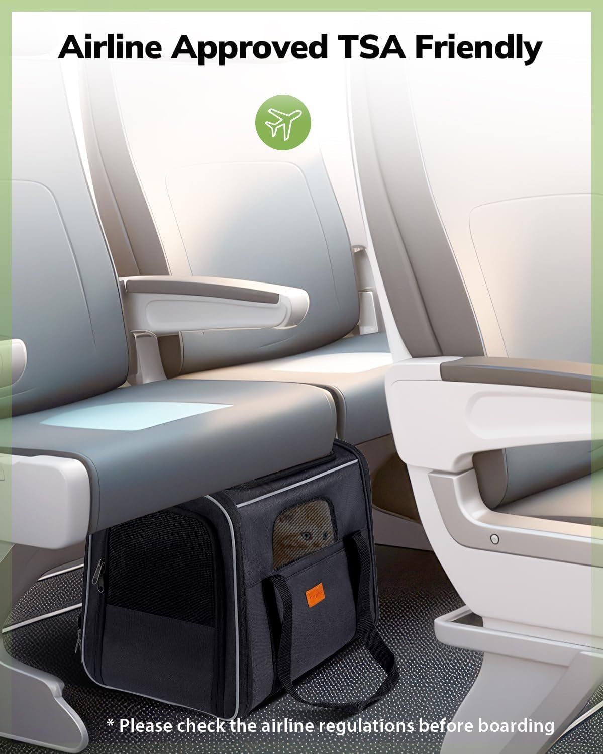 Cat Carrier - Cat Carrier Soft for Medium or Large Cats up to 20Lbs, with Dual-Sided Cushion, Secure Buckle and Foldable Bowl, Dog Carriers for Small Dogs - Pet Carrier (Dark Gray)