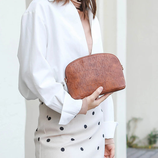 by Mia K. Marimar Women'S Tote Bag with Pouch and Wristlet, Signature 4 Piece Set - Grey