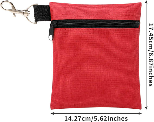 Golf Tee Pouch, 5.62 X 6.87 Inch Professional Zipper Golf Tee/Ball Pouch Bag with Metal Lobster Claw Clip