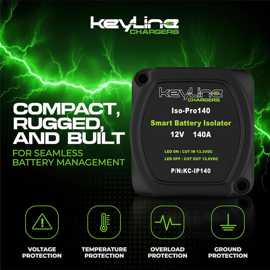 Dual Battery Isolator Kit, 140Amp Battery Isolator 12V Kit, Battery Disconnect Switch 12V | Cars, RV, UTV, ATV, Marine Battery Switch by