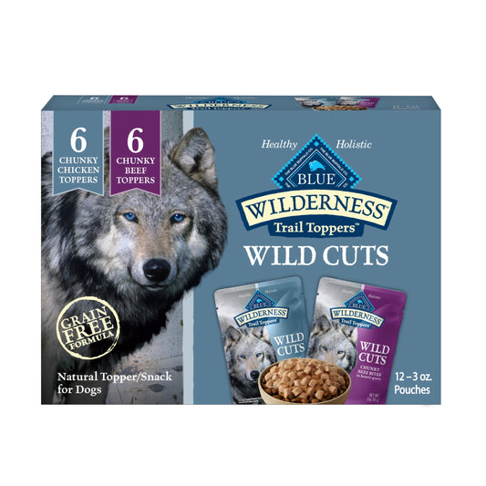 (4 Pack)  Wilderness Wild Cuts Wet Dog Food Toppers, Chicken & Beef, 3-Oz. (12 Count)
