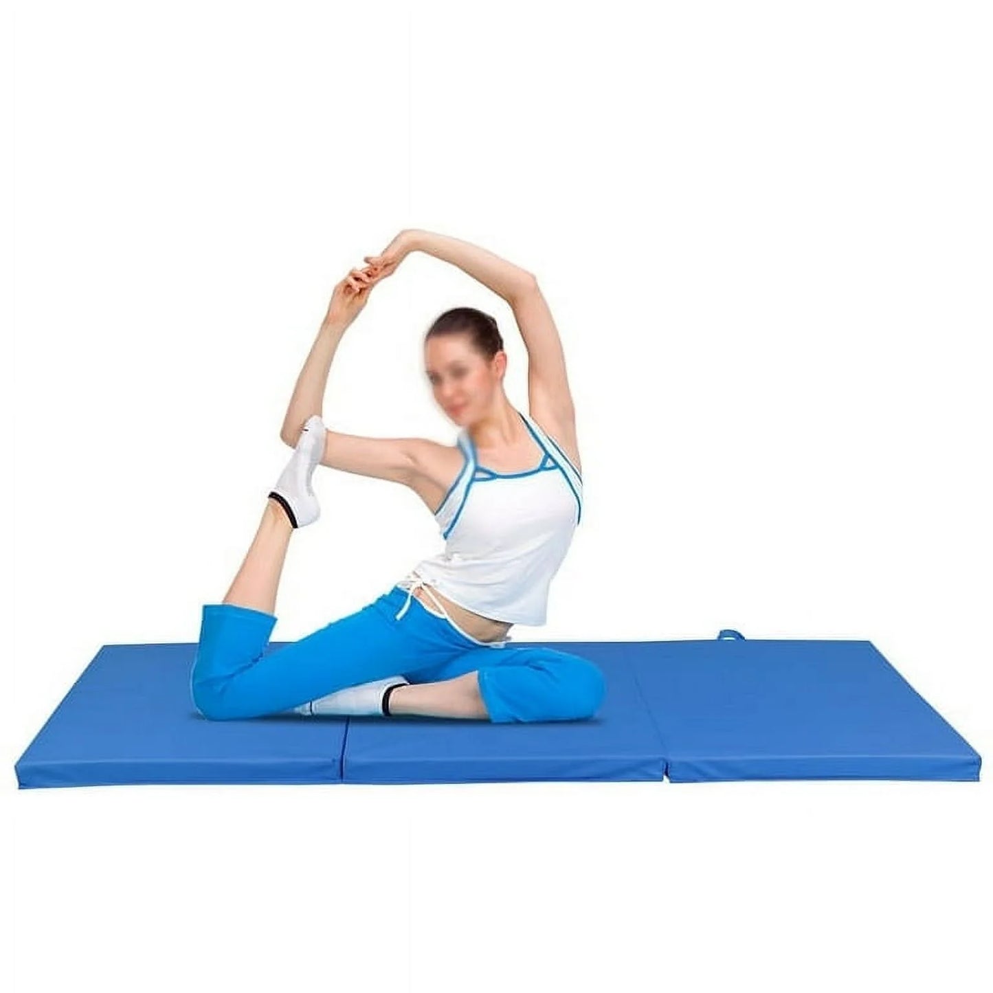 6 Ft. X 2 Ft. X 2 In. Tri-Fold Gymnastic Folding Exercise Aerobics Pink Stretching Yoga Mat