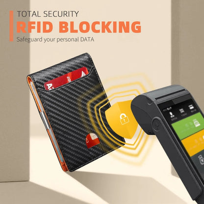 Wallet for Men Slim Genuine Leather Bifold Mens Wallet RFID Blocking Credit Card Holder with Money Clip Holiday Gifts